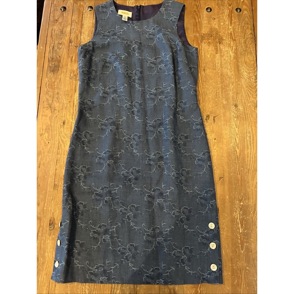 VTG Y2K Talbots Shift Dress Womens Sz 4 Floral Pattern Euro Summer Cottage Core